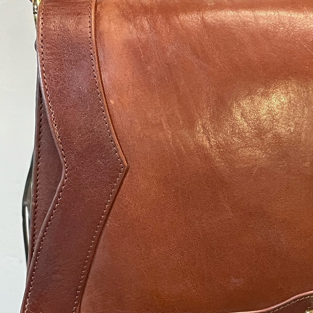 Hobo Saddle Leather Flap Over Clasp Shoulder/Crossbody Bag #H-25 - Picture 3 of 8